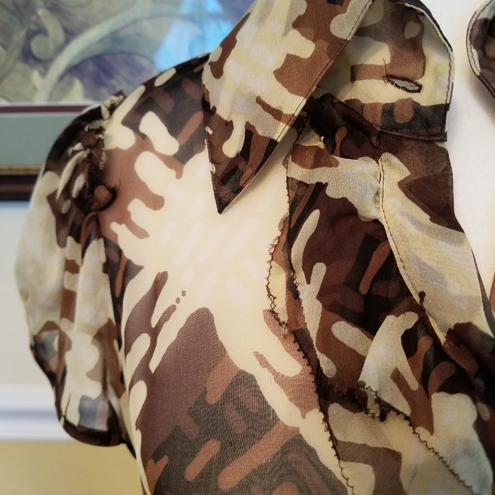 Diane Von Furstenberg Silk Blouse Size 10 - Picture 6 of 8